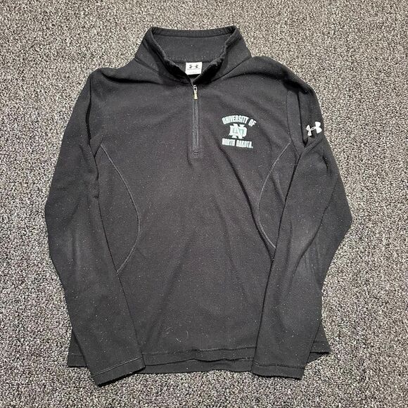 Women's Under Armour University of North Dakota 1/4 Zip Pullover Black – Size L - Picture 1 of 6